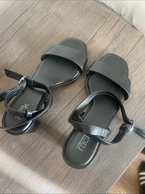 Fabulous Black Ankle-Strap Sandals by Rack